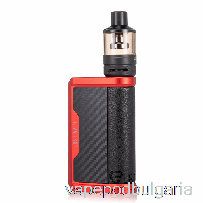 Vape 10000 Дръпки Lost Vape Centaurus Q200 Starter Kit [podtank] Matte Red Carbon Fiber